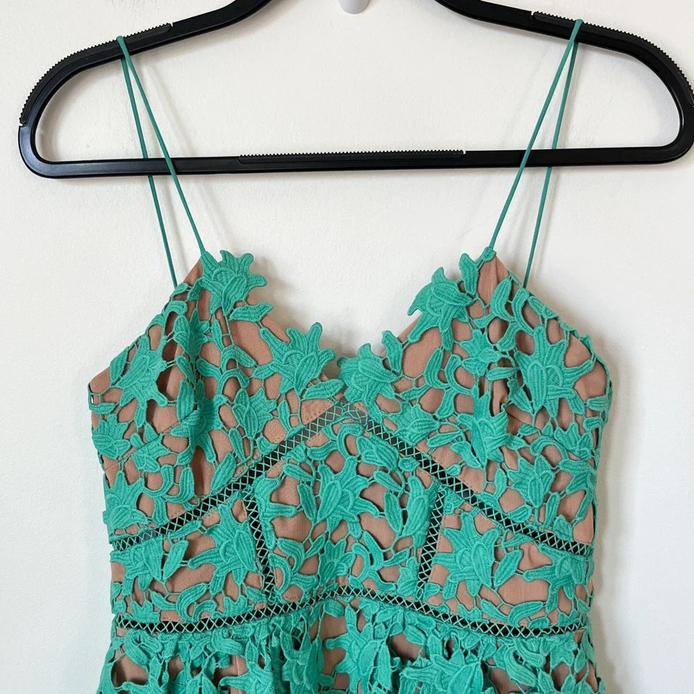 Self-Portrait Azaelea Midi Dress Spearmint Green Womens 6 - Picture 4 of 15